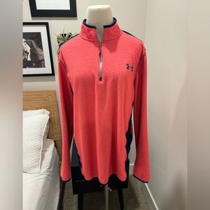 Under Armour Men's ColdGear® Infrared ½ Zip, Orange & Blue, LARGE